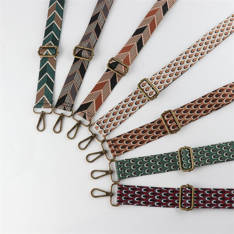 Fish Scale Leaf Pattern Bronze Buckle Shoulder Straps