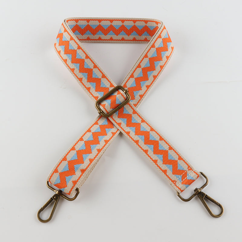 Positive and Negative Triangles Bronze Buckle Shoulder Straps