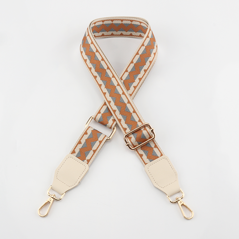 Wave Pattern Bag Strap with Leather Head
