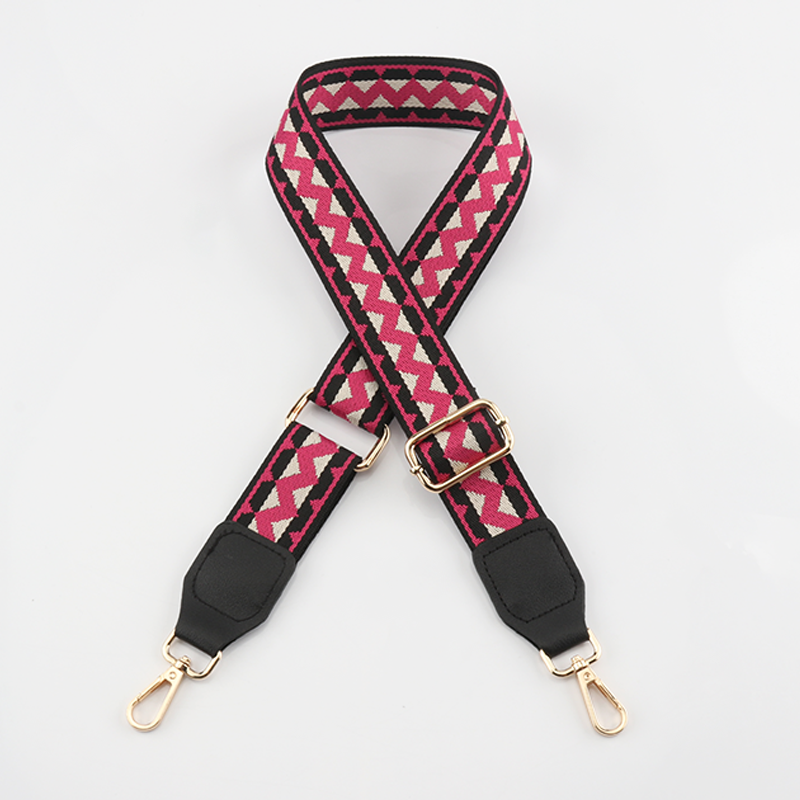 Wave Pattern Bag Strap with Leather Head