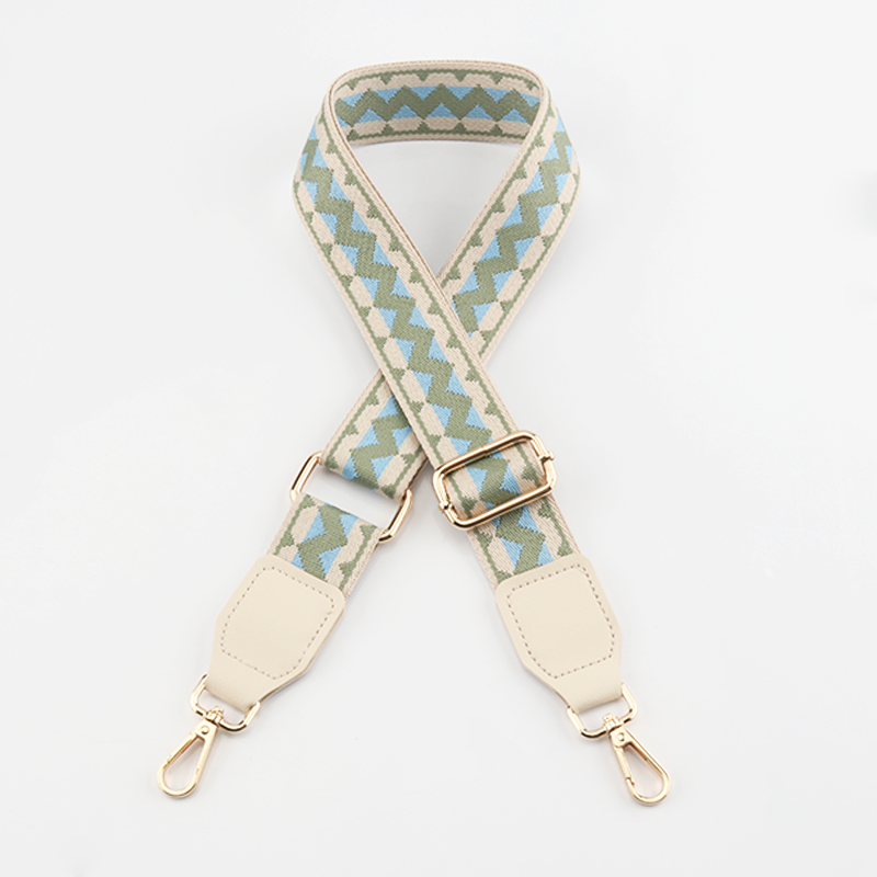 Wave Pattern Bag Strap with Leather Head