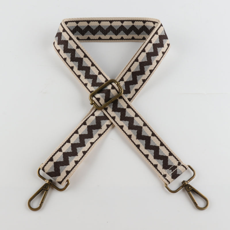 Positive and Negative Triangles Bronze Buckle Shoulder Straps