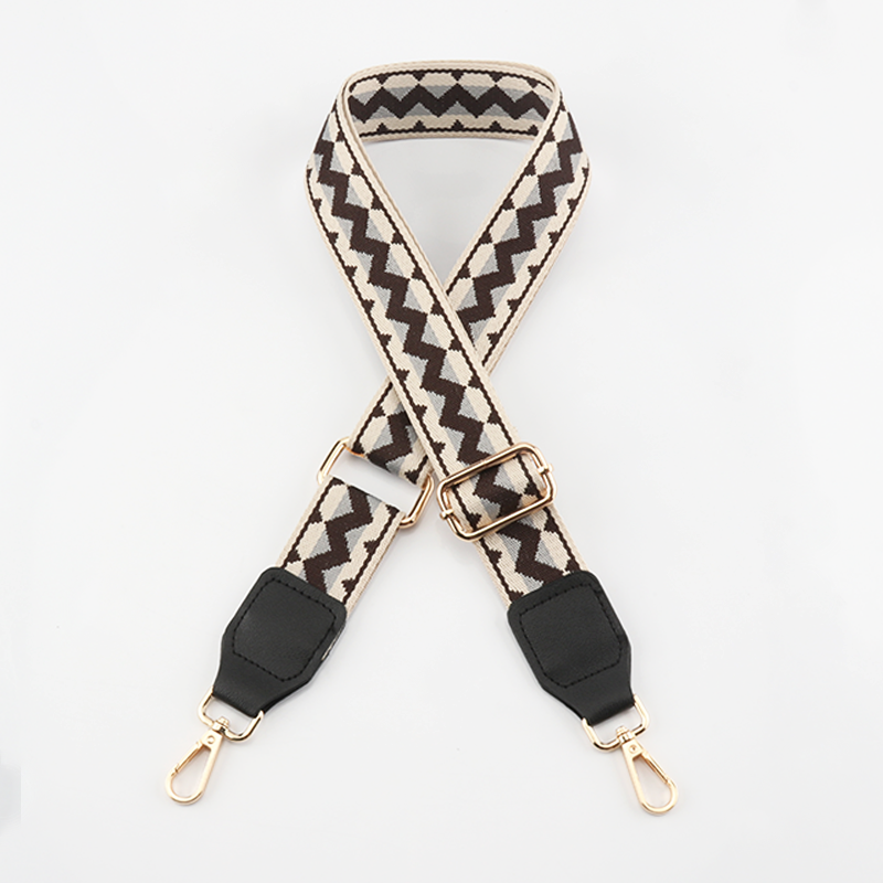 Wave Pattern Bag Strap with Leather Head