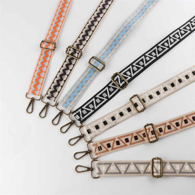 Positive and Negative Triangles Bronze Buckle Shoulder Straps