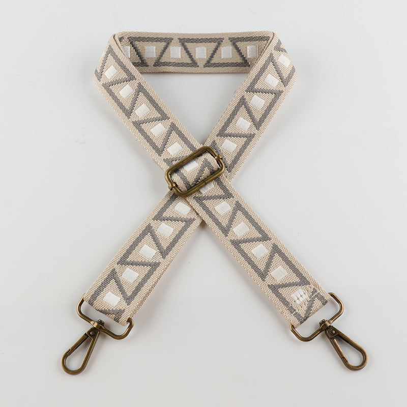 Positive and Negative Triangles Bronze Buckle Shoulder Straps