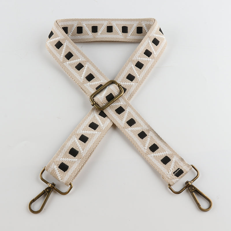 Positive and Negative Triangles Bronze Buckle Shoulder Straps