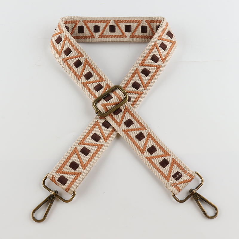 Positive and Negative Triangles Bronze Buckle Shoulder Straps