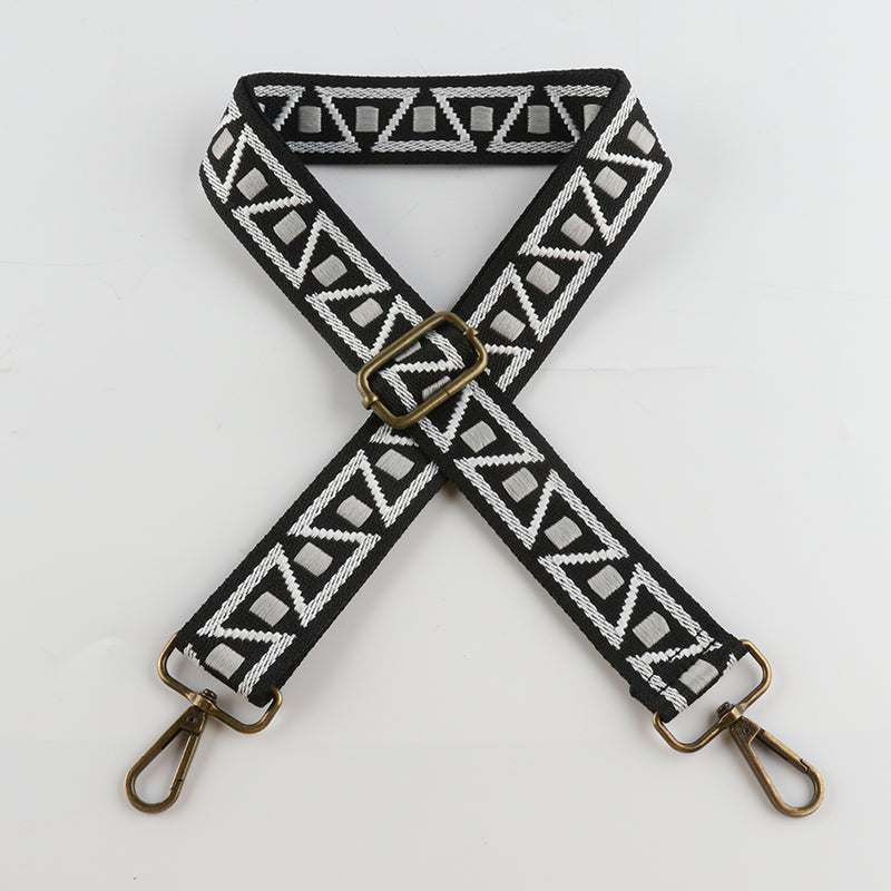 Positive and Negative Triangles Bronze Buckle Shoulder Straps