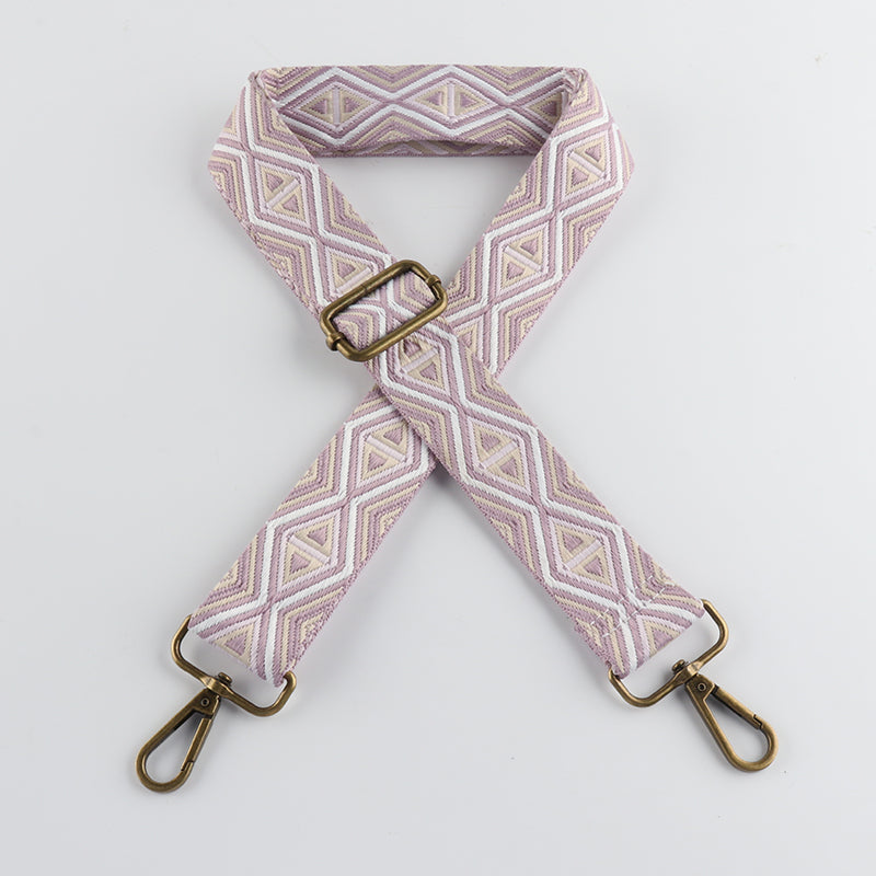 Triangle Rhombus Symmetrical Pattern Bronze Buckle Shoulder Straps