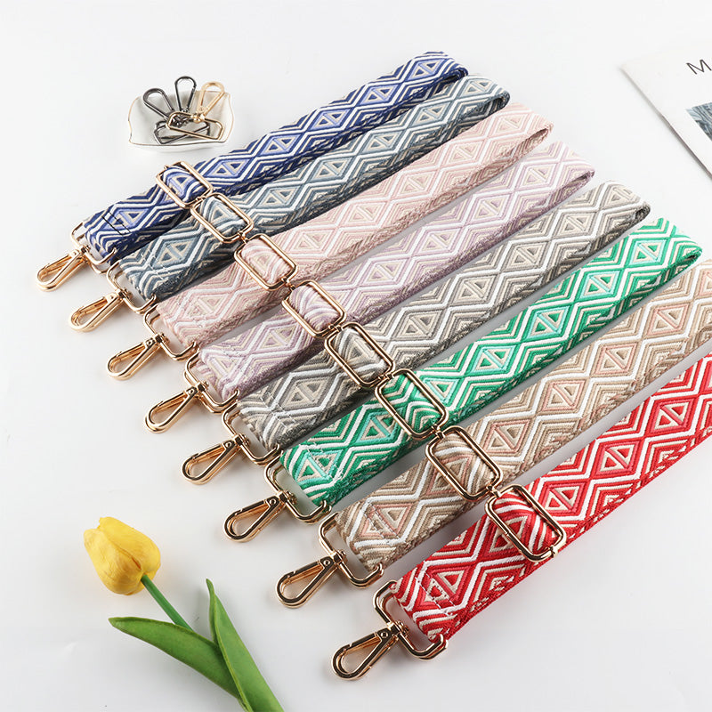 Striped Rhombus Triangle Geometric Line Pattern Bag Straps