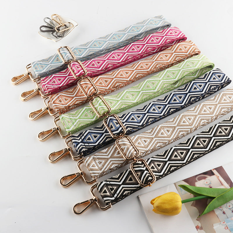 Striped Rhombus Triangle Geometric Line Pattern Bag Straps