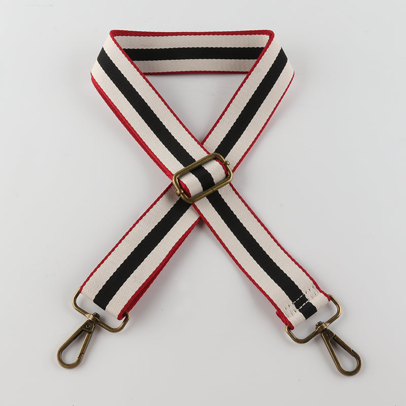 Stroke Sandwich Stripes Bronze Buckle Shoulder Straps