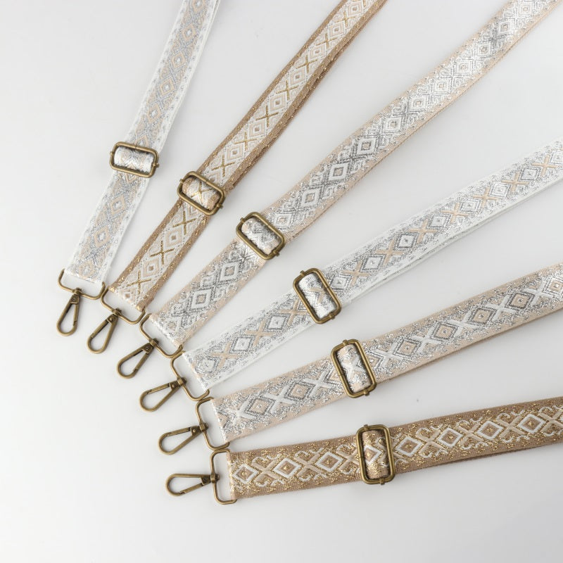 Bling Replacement Crossbody Shoulder Straps with Bronze Buckle