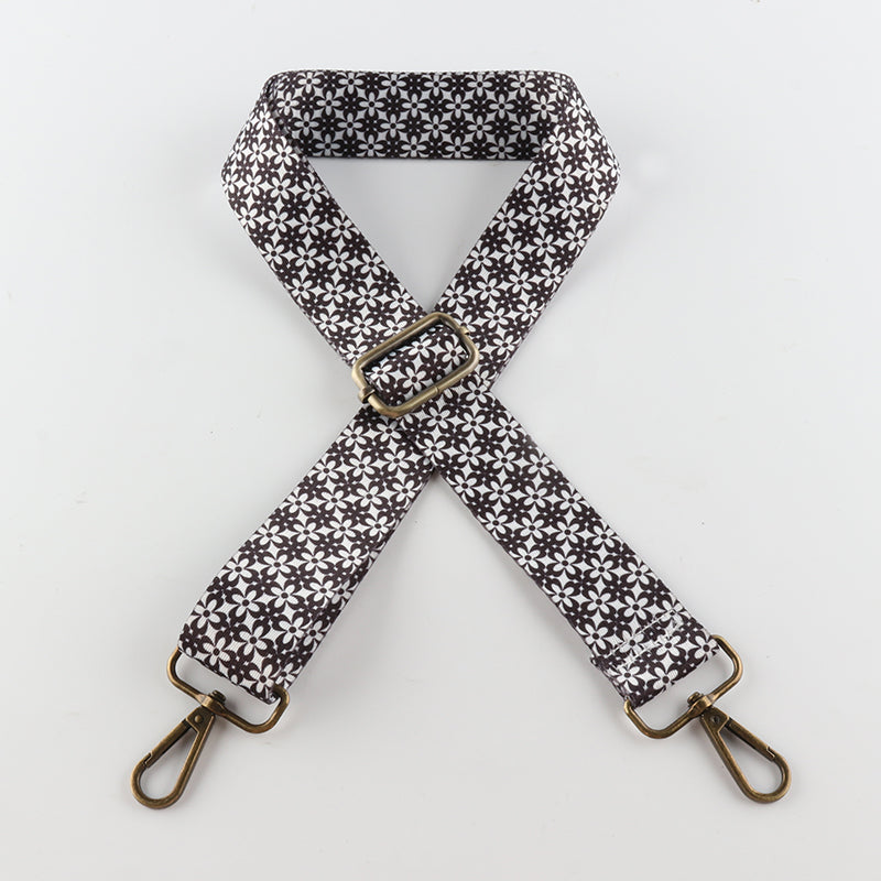 Mini Geometric Print Bronze Buckle Shoulder Straps