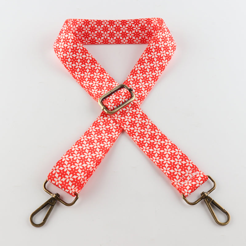Mini Geometric Print Bronze Buckle Shoulder Straps