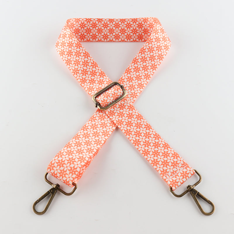Mini Geometric Print Bronze Buckle Shoulder Straps