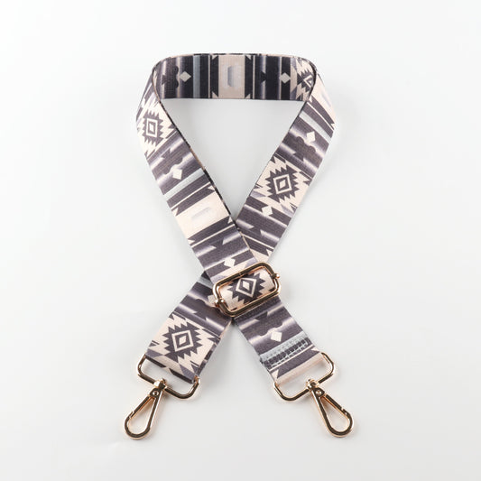 Bag Strap with Striped Diamond Check Print