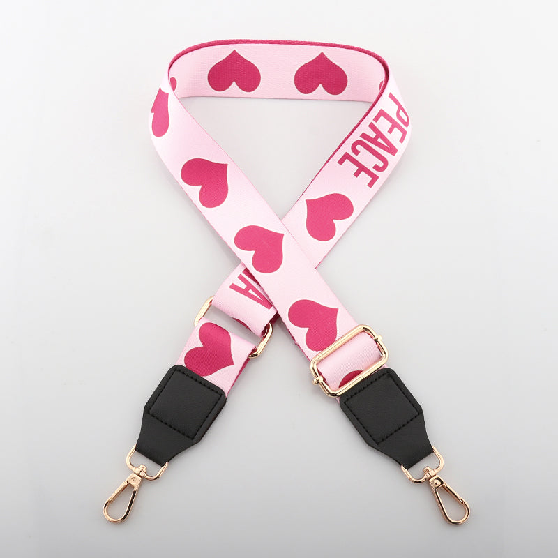 Simple Printed Bag Strap with Leather Head