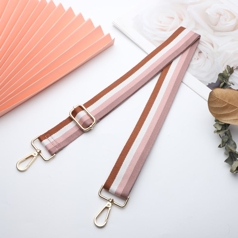 Four-color Vertical Stripes Bag Shoulder Strap