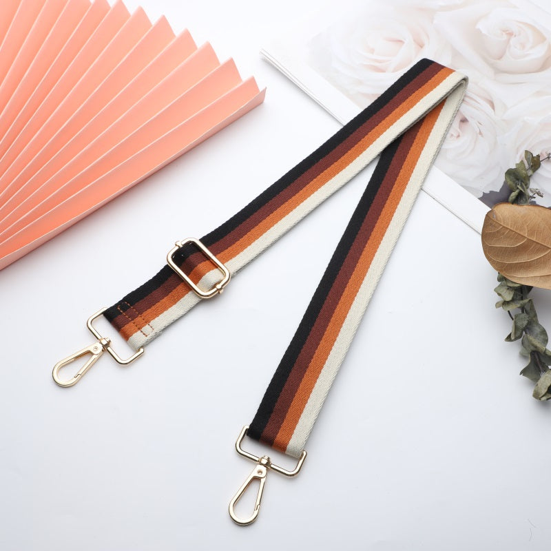 Four-color Vertical Stripes Bag Shoulder Strap