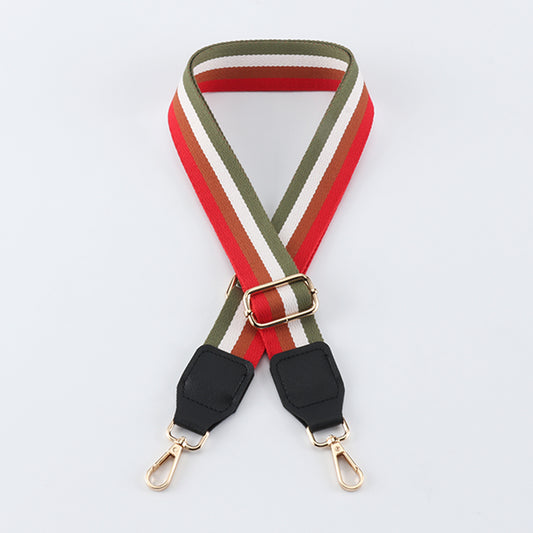 4K Colorful Jacquard Bag Strap with Leather Head