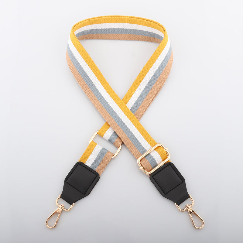4K Colorful Jacquard Bag Strap with Leather Head