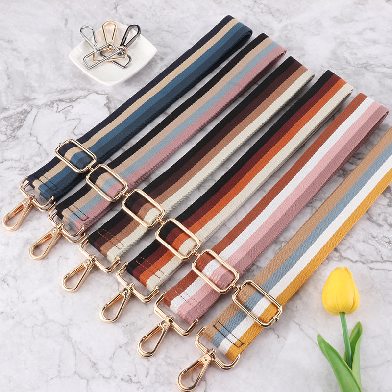 Four-color Vertical Stripes Bag Shoulder Strap