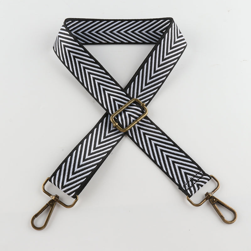 Stripe Arrow Pattern Bronze Buckle Shoulder Straps