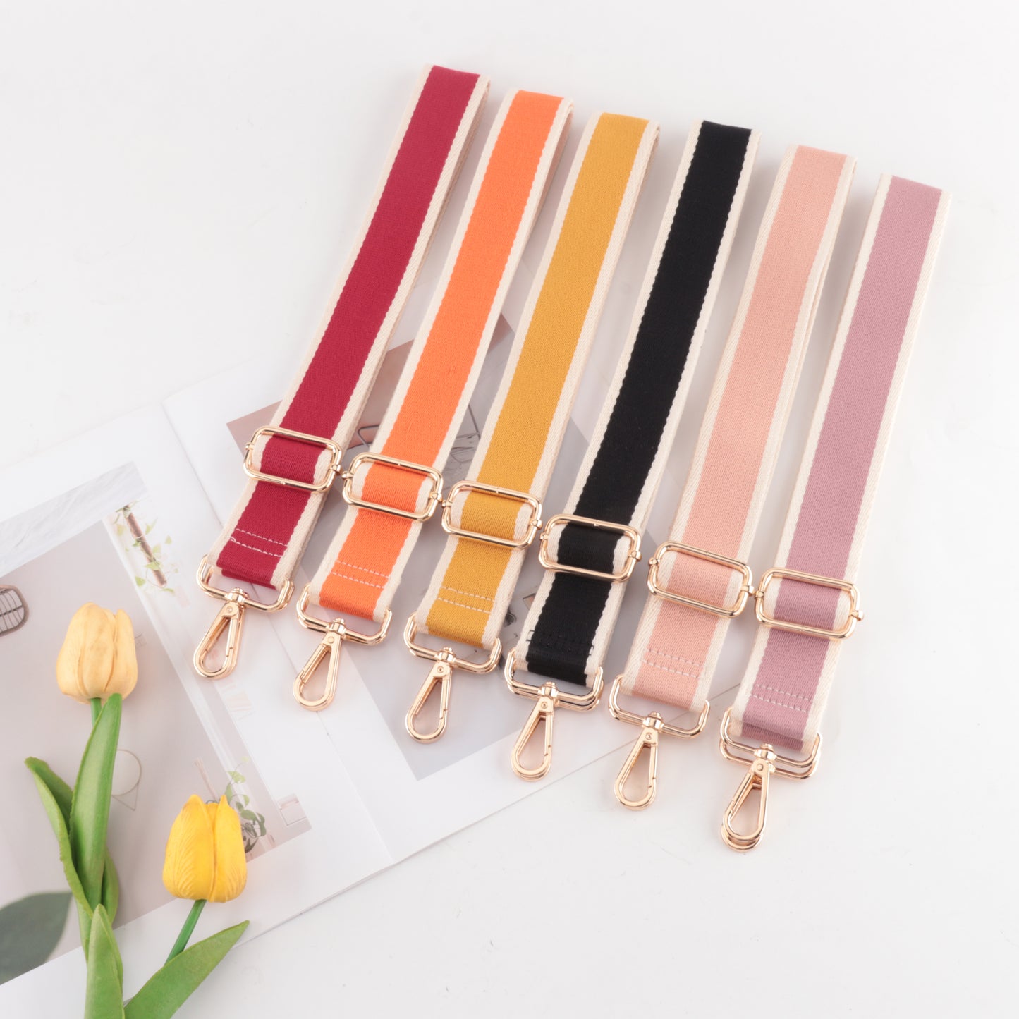 Solid Color Sandwich Pattern Bag Strap