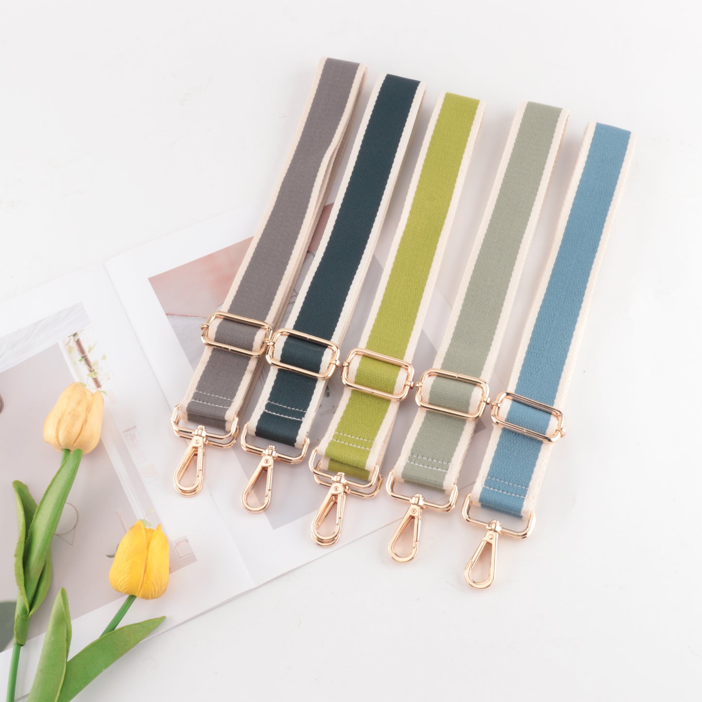 Solid Color Sandwich Pattern Bag Strap