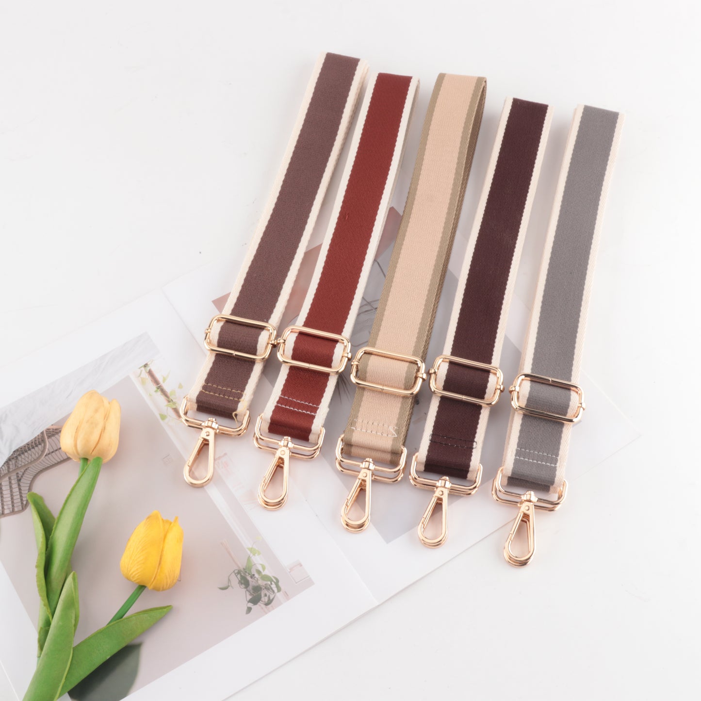 Solid Color Sandwich Pattern Bag Strap