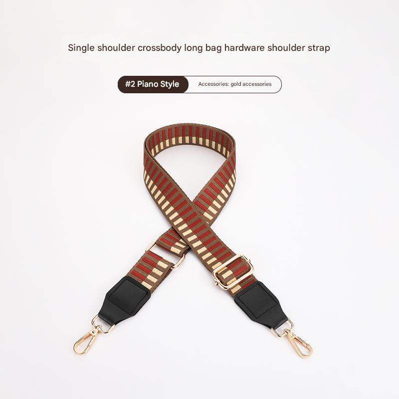 Piano Style Bag Strap with Leather Head