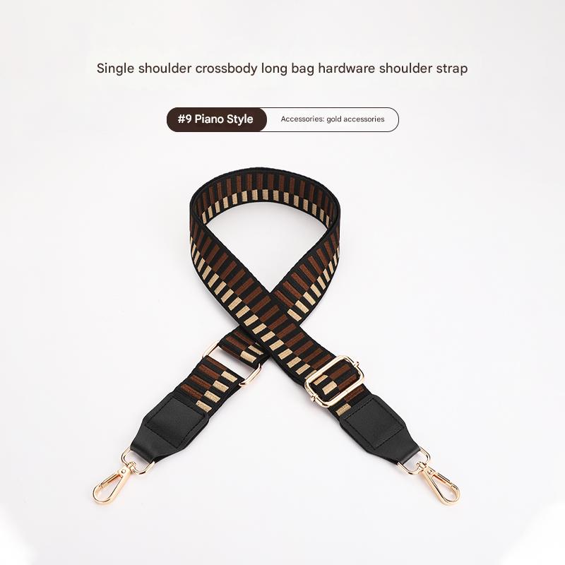 Piano Style Bag Strap with Leather Head