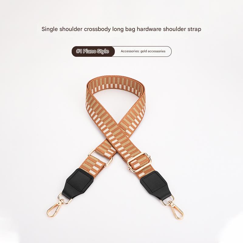 Piano Style Bag Strap with Leather Head
