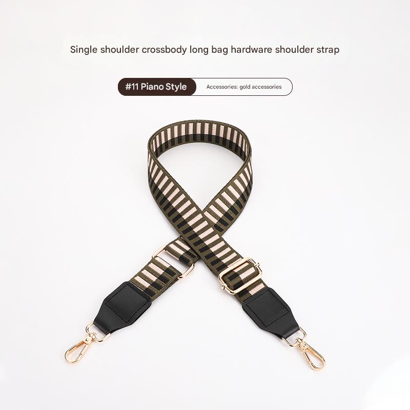 Piano Style Bag Strap with Leather Head