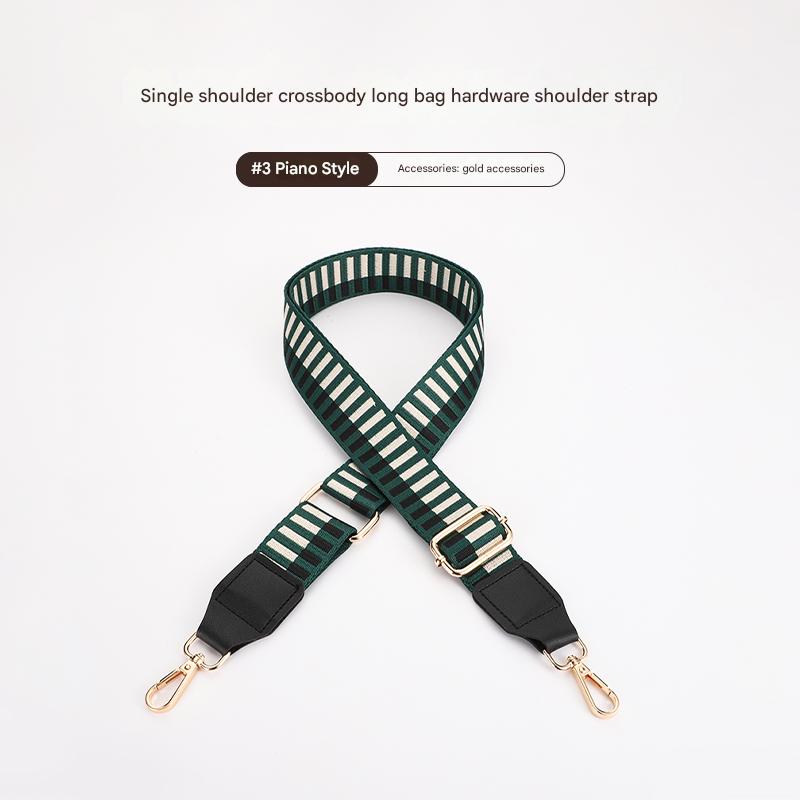 Piano Style Bag Strap with Leather Head