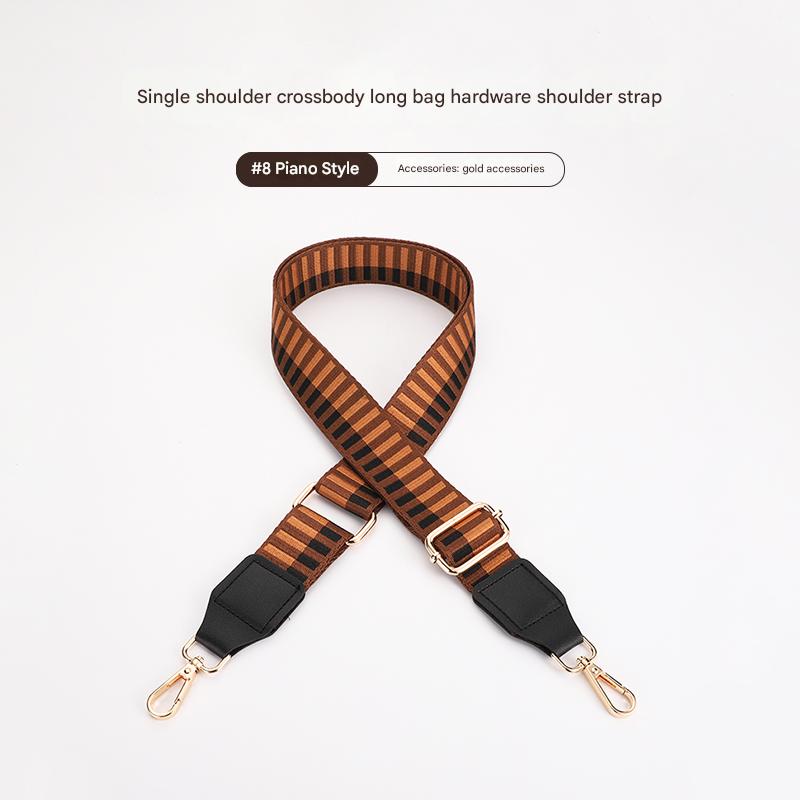 Piano Style Bag Strap with Leather Head