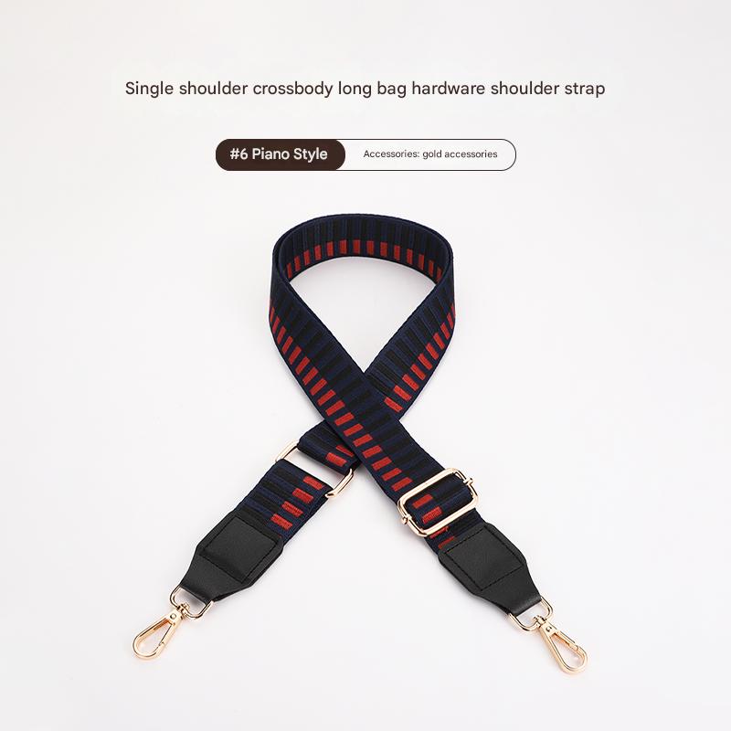 Piano Style Bag Strap with Leather Head