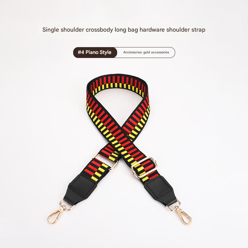Piano Style Bag Strap with Leather Head