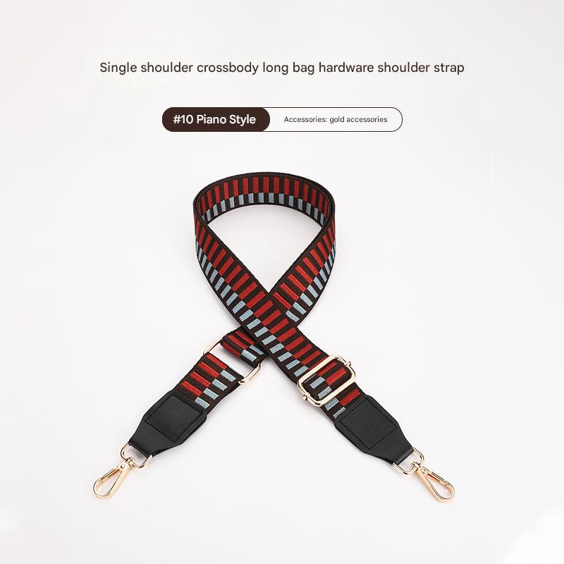 Piano Style Bag Strap with Leather Head