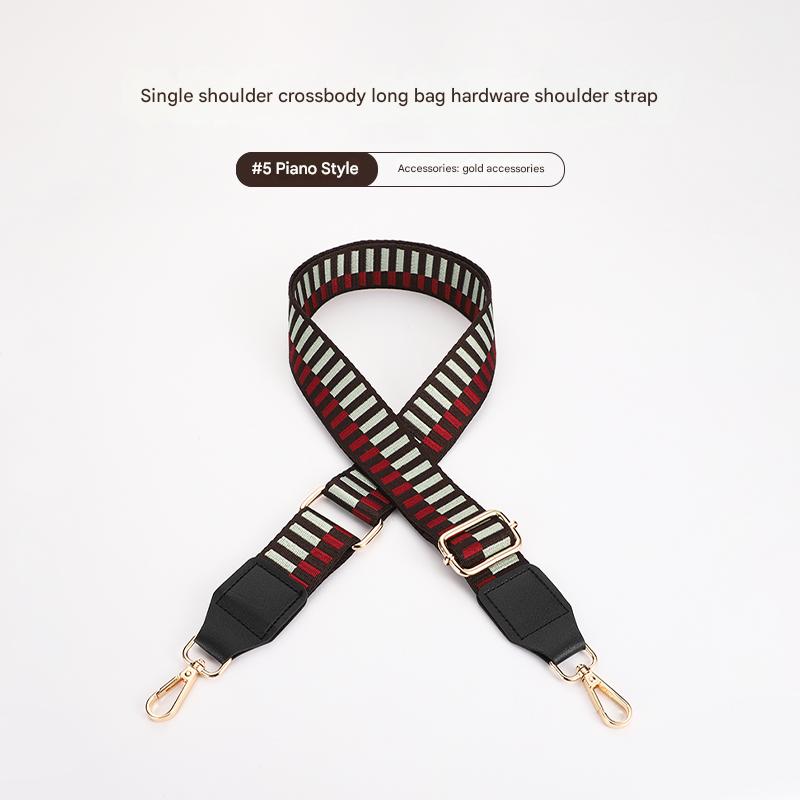 Piano Style Bag Strap with Leather Head