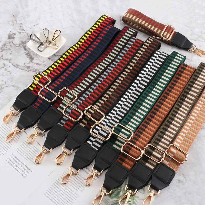 Piano Style Bag Strap with Leather Head