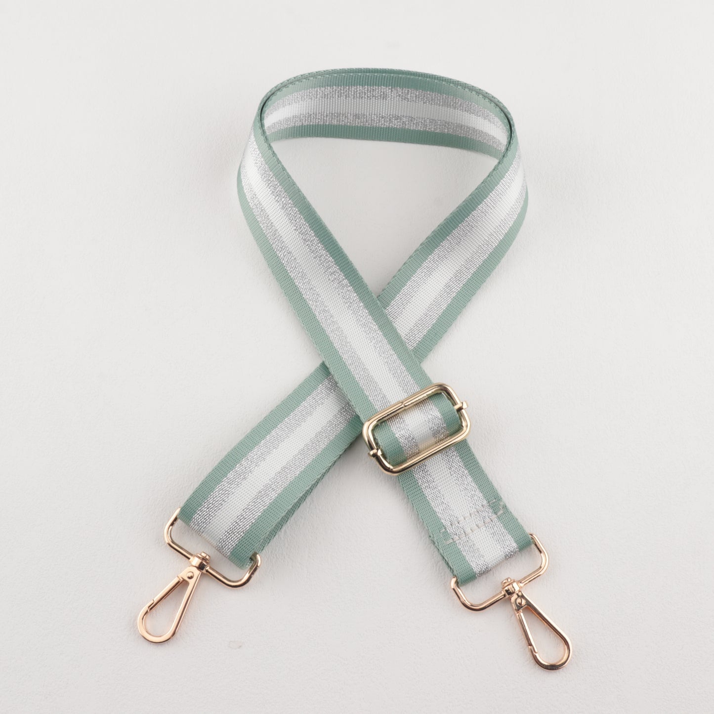 Gold and Silver Stripe Thread Glitter Bag Strap