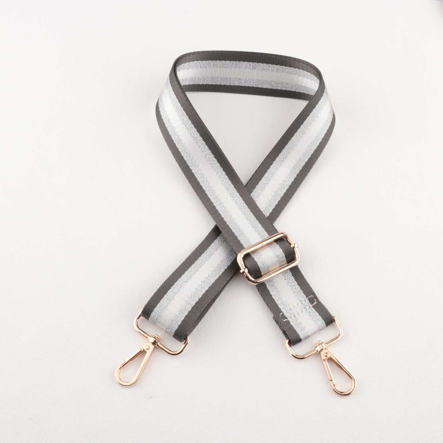 Gold and Silver Stripe Thread Glitter Bag Strap