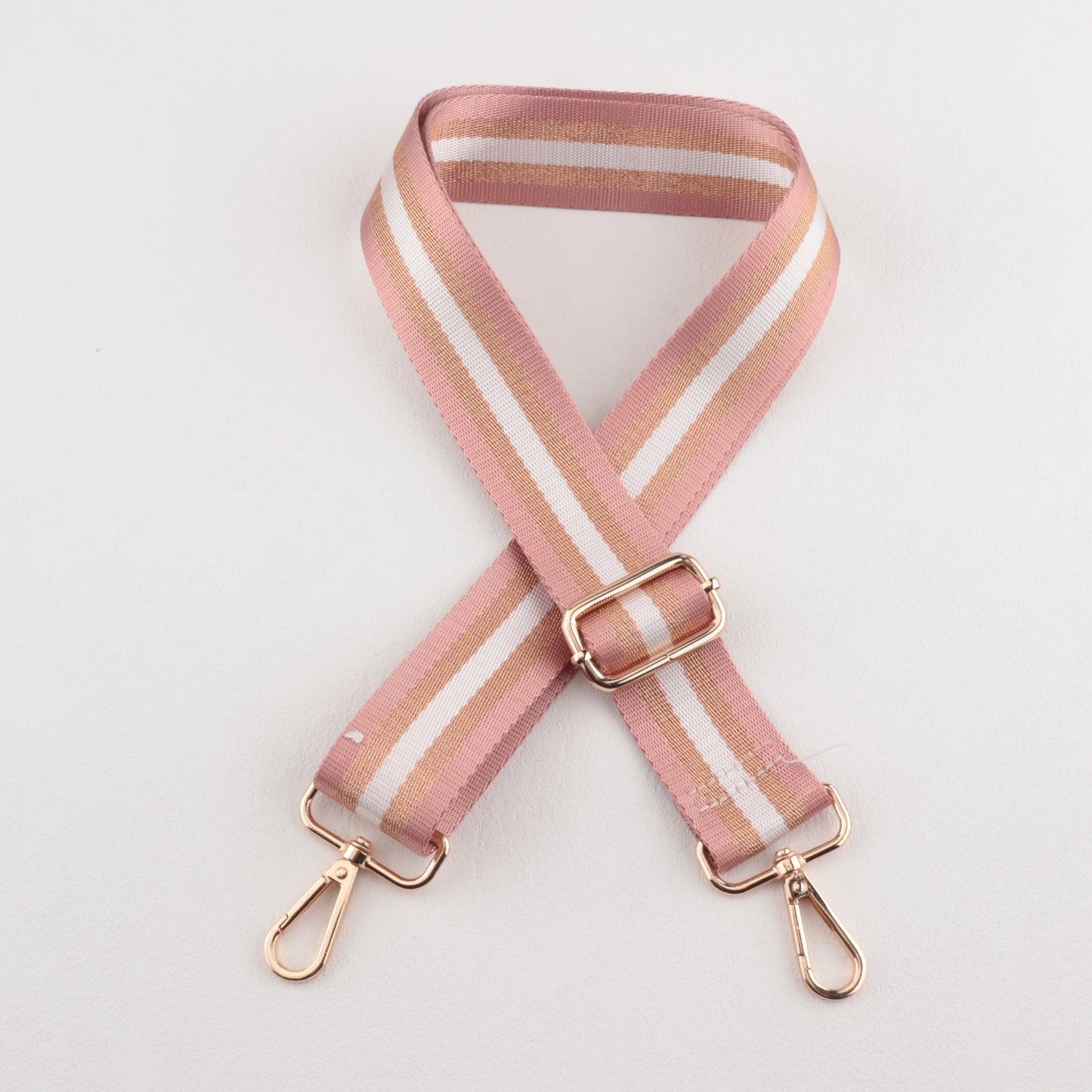 Gold and Silver Stripe Thread Glitter Bag Strap