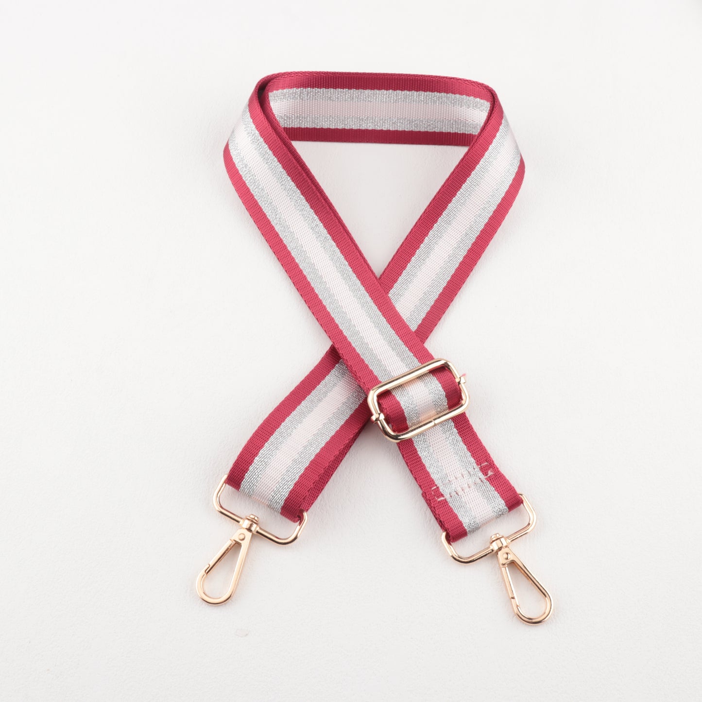 Gold and Silver Stripe Thread Glitter Bag Strap