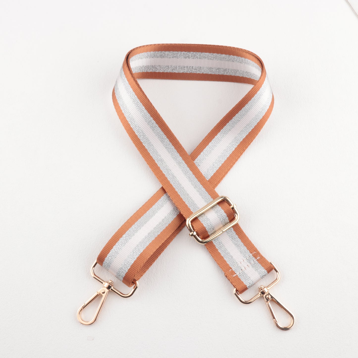 Gold and Silver Stripe Thread Glitter Bag Strap