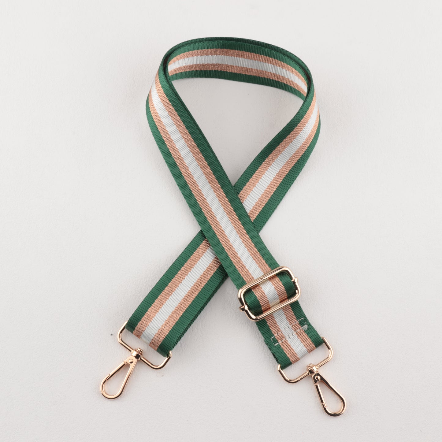 Gold and Silver Stripe Thread Glitter Bag Strap