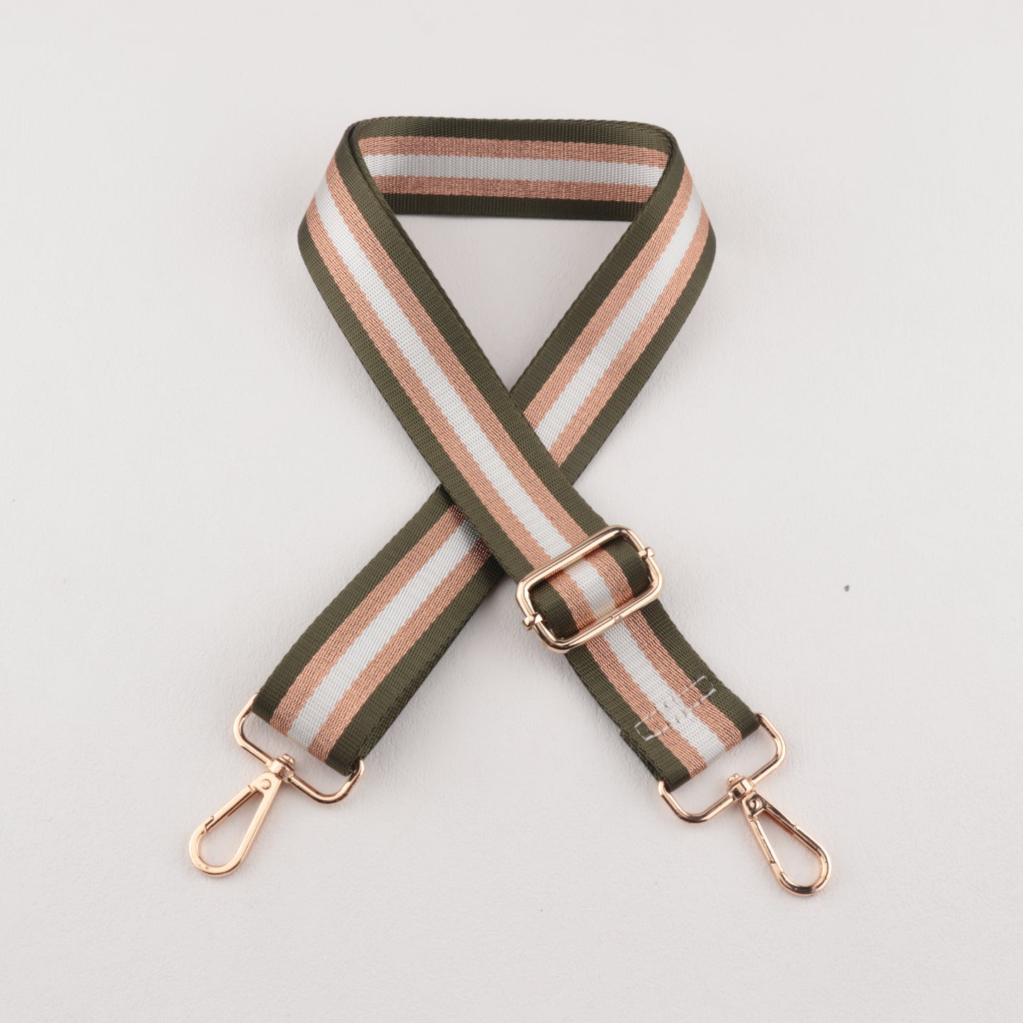 Gold and Silver Stripe Thread Glitter Bag Strap