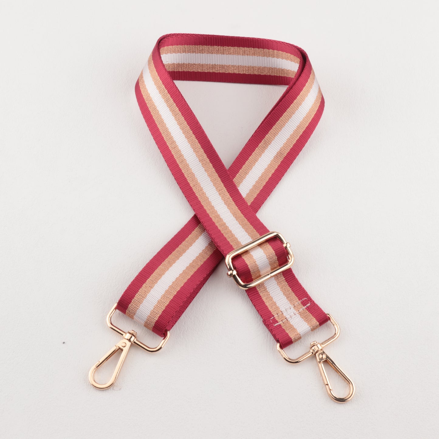 Gold and Silver Stripe Thread Glitter Bag Strap